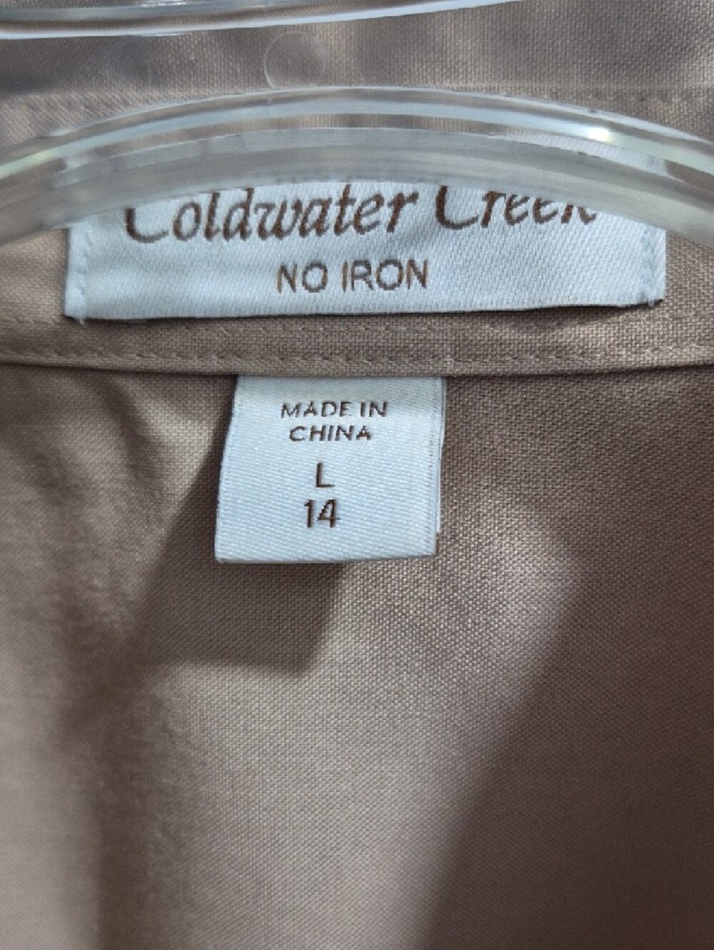 Coldwater Creek Neutral Taupe Button-Up Top - Picture 3 of 3